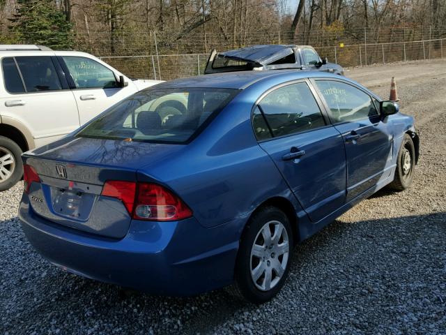 1HGFA16538L099635 - 2008 HONDA CIVIC LX BLUE photo 4