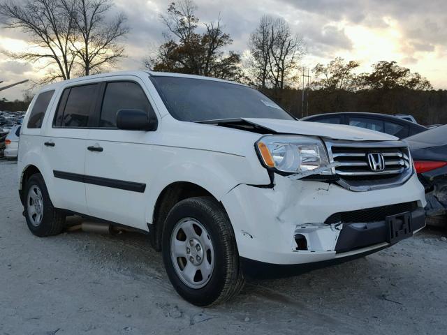 5FNYF3H2XDB025388 - 2013 HONDA PILOT LX WHITE photo 1