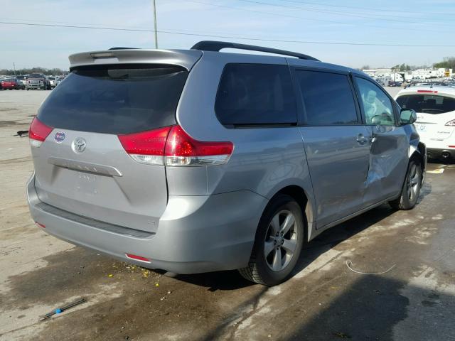 5TDKK3DC0BS129073 - 2011 TOYOTA SIENNA LE SILVER photo 4