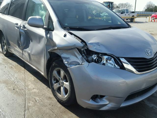 5TDKK3DC0BS129073 - 2011 TOYOTA SIENNA LE SILVER photo 9