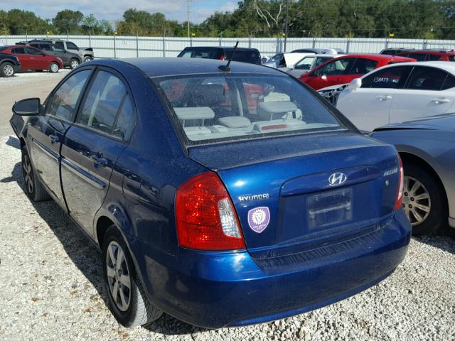 KMHCN46C28U270497 - 2008 HYUNDAI ACCENT GLS BLUE photo 3