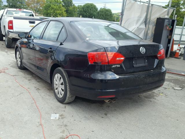 3VW2K7AJ3CM370540 - 2012 VOLKSWAGEN JETTA BASE Սև լուսանկար 3