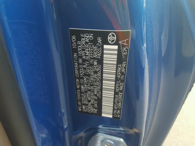 JTDJT903575086350 - 2007 TOYOTA YARIS BLUE photo 10