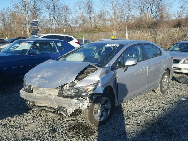 19XFB2F51DE208078 - 2013 HONDA CIVIC LX SILVER photo 2