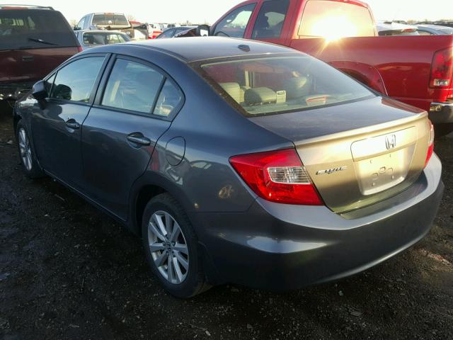 19XFB2F99CE009006 - 2012 HONDA CIVIC EXL Szary zdjęcie 3