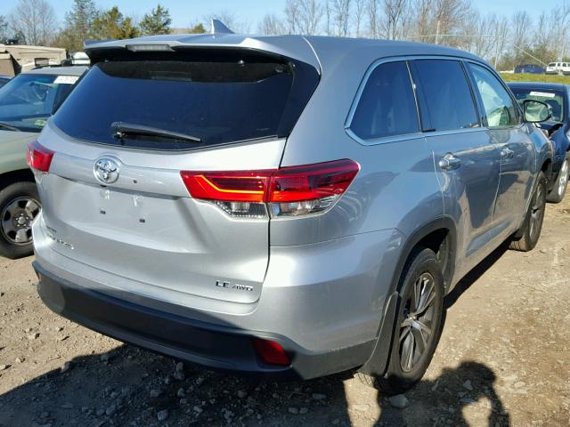 5TDBZRFH5HS475927 - 2017 TOYOTA HIGHLANDER SILVER photo 4