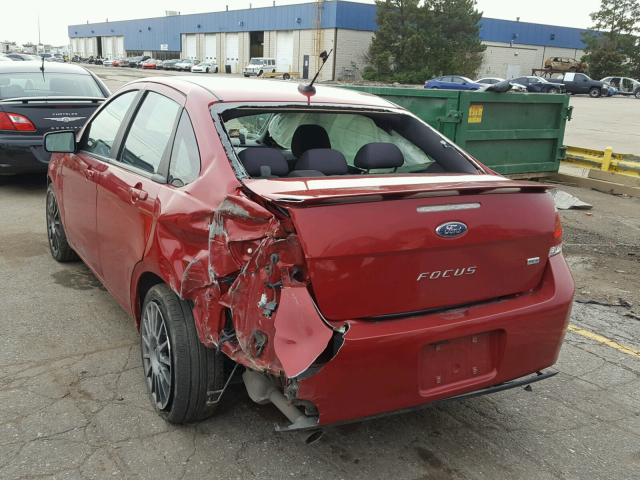 1FAHP3GN3BW162972 - 2011 FORD FOCUS SES RED photo 3