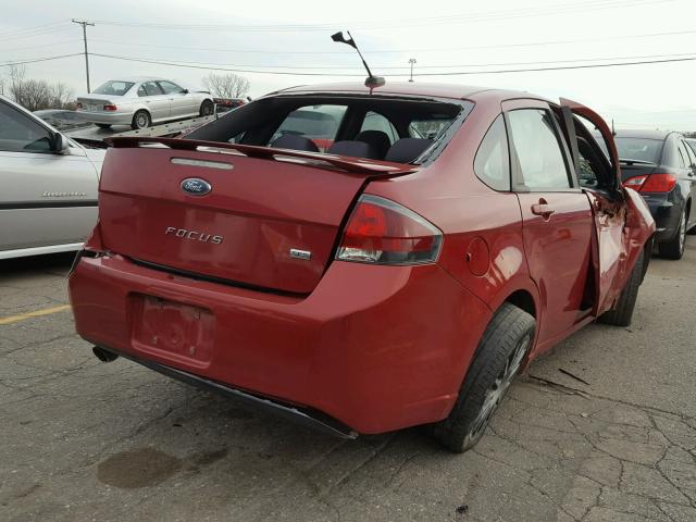 1FAHP3GN3BW162972 - 2011 FORD FOCUS SES RED photo 4