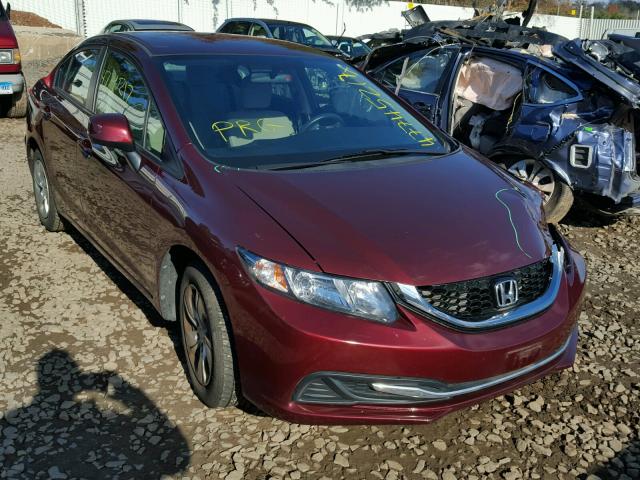 19XFB2F59DE237134 - 2013 HONDA CIVIC LX MAROON photo 1