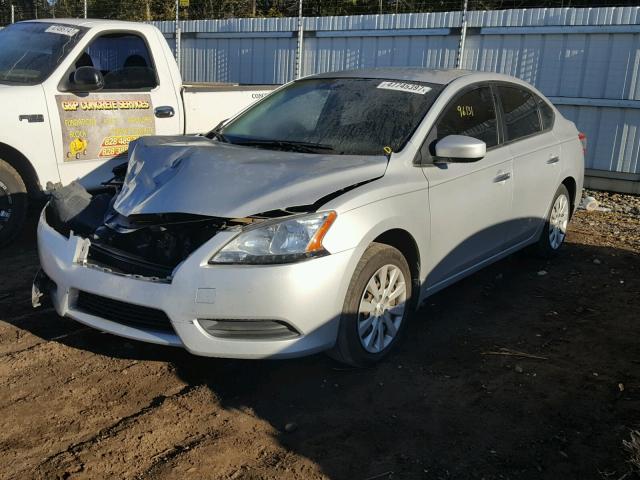 1N4AB7AP2EN854863 - 2014 NISSAN SENTRA S SILVER photo 2