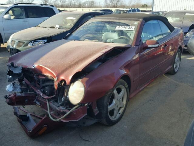 WDBLK70G53T131052 - 2003 MERCEDES-BENZ CLK 430 MAROON photo 2