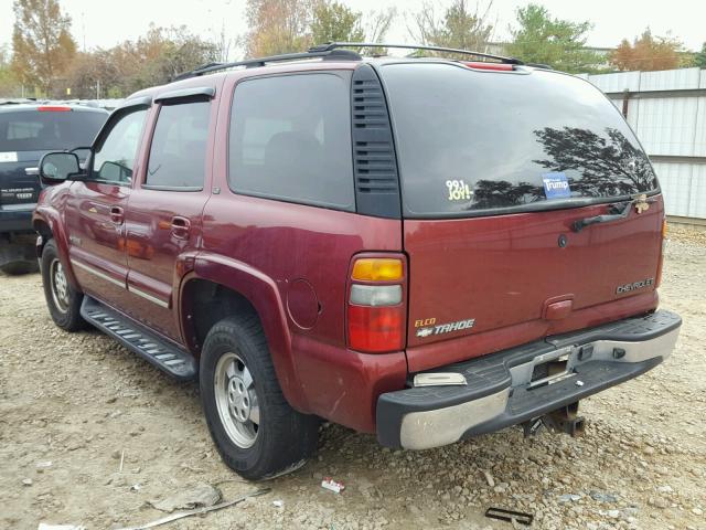 1GNEK13Z52J221615 - 2002 CHEVROLET TAHOE K150 MAROON photo 3