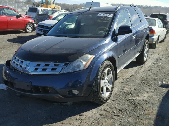 JN8AZ08W95W424868 - 2005 NISSAN MURANO SL BLUE photo 2