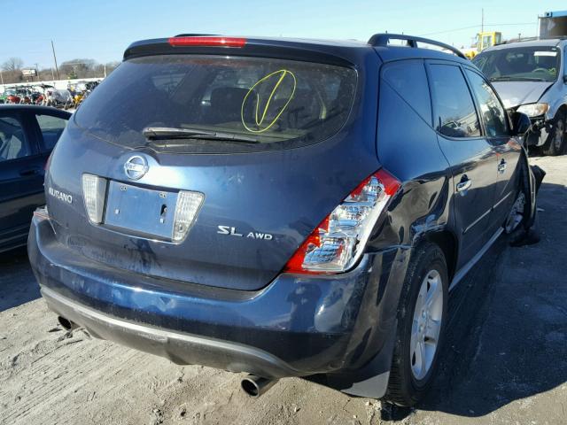 JN8AZ08W95W424868 - 2005 NISSAN MURANO SL BLUE photo 4