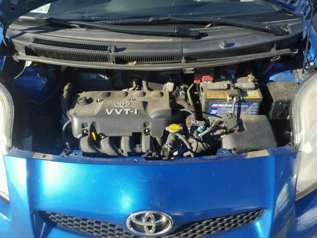 JTDKT4K31A5313237 - 2010 TOYOTA YARIS BLUE photo 7