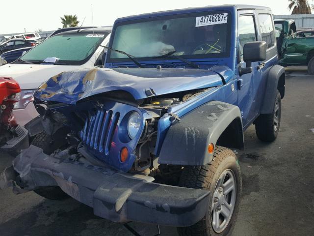 1J4FA24169L762440 - 2009 JEEP WRANGLER X BLUE photo 2