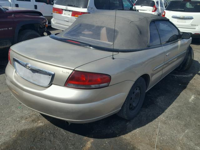 1C3EL45R82N278764 - 2002 CHRYSLER SEBRING LX GOLD photo 4