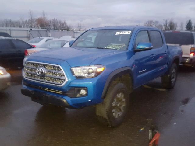 3TMCZ5AN3HM090022 - 2017 TOYOTA TACOMA DOU BLUE photo 2