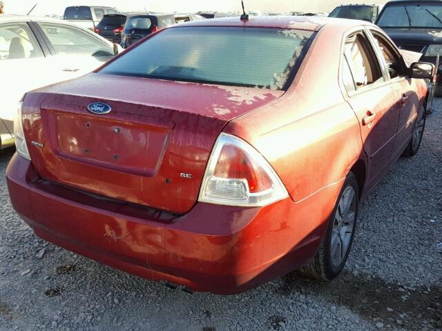 3FAHP07Z17R249443 - 2007 FORD FUSION SE RED photo 4