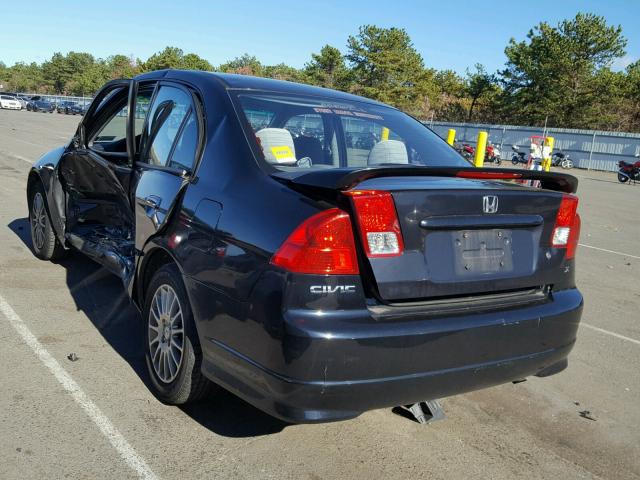 2HGES16555H580505 - 2005 HONDA CIVIC LX BLACK photo 3