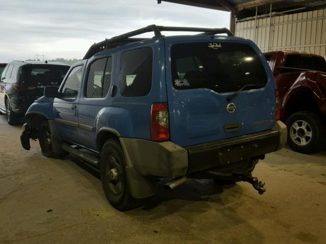 5N1ED28T42C503113 - 2002 NISSAN XTERRA XE BLUE photo 3