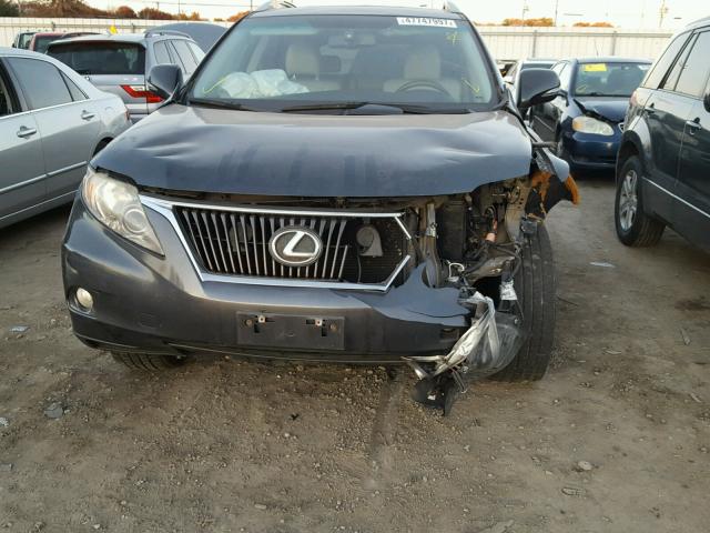 2T2BK1BA7AC062691 - 2010 LEXUS RX 350 GRAY photo 9