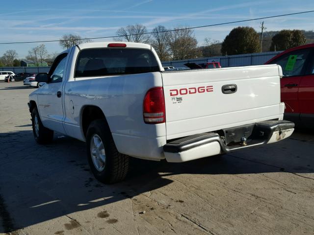 1B7FL26P3WS518246 - 1998 DODGE DAKOTA WHITE photo 3