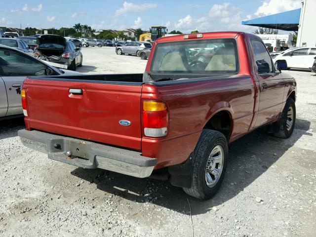 1FTYR10C7XUA56805 - 1999 FORD RANGER RED photo 4