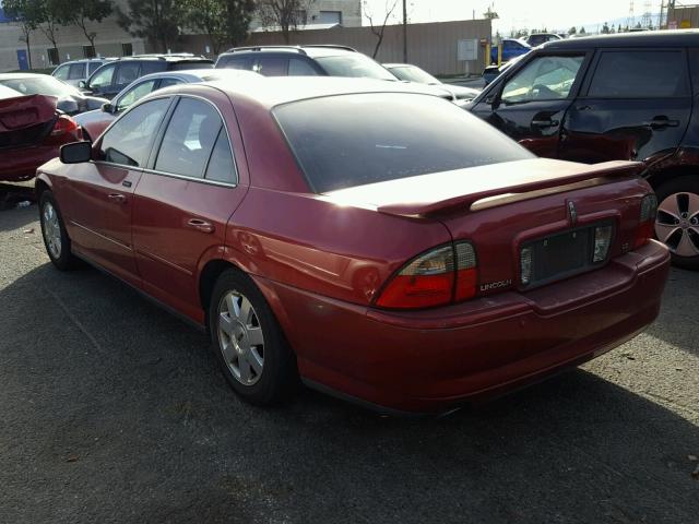 1LNHM86S35Y628587 - 2005 LINCOLN LS RED photo 3