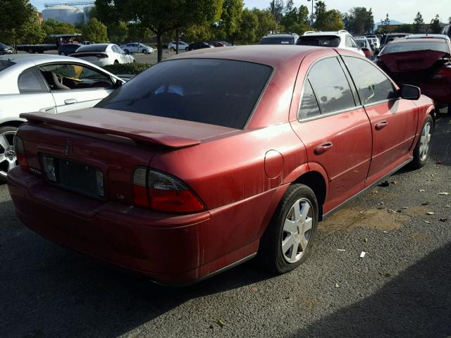 1LNHM86S35Y628587 - 2005 LINCOLN LS RED photo 4