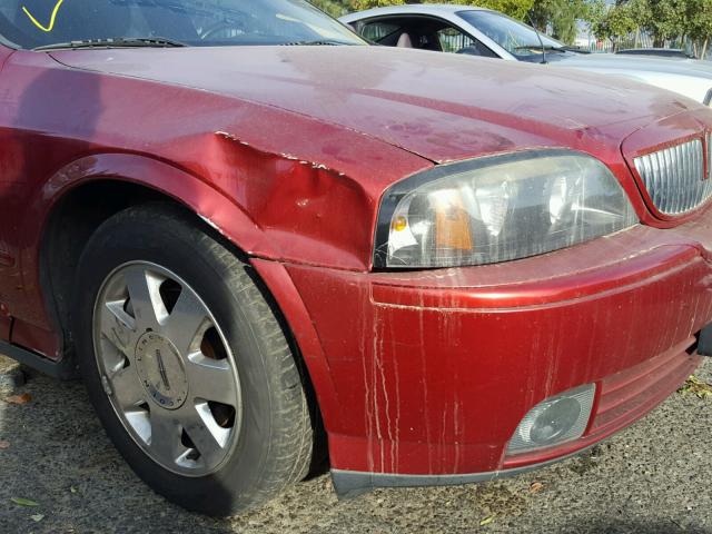 1LNHM86S35Y628587 - 2005 LINCOLN LS RED photo 9