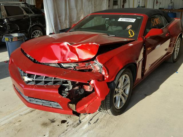 2G1FB3D39D9226780 - 2013 CHEVROLET CAMARO LT RED photo 2