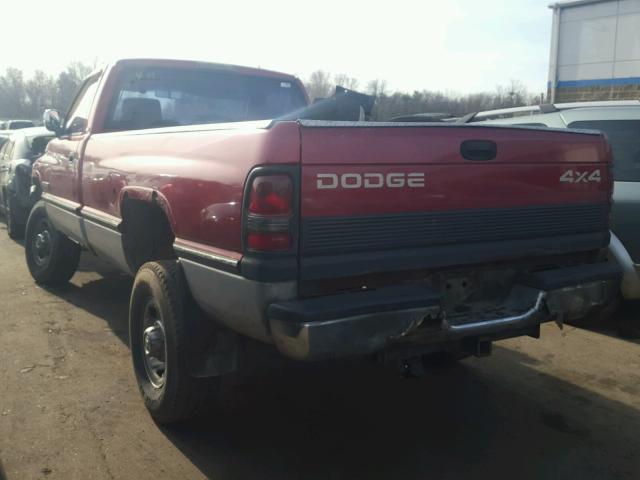 1B7KF26D3VJ530980 - 1997 DODGE RAM 2500 MAROON photo 3