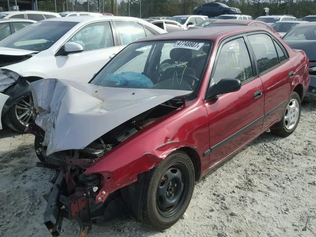 1Y1SK5286XZ429759 - 1999 CHEVROLET GEO PRIZM MAROON photo 2