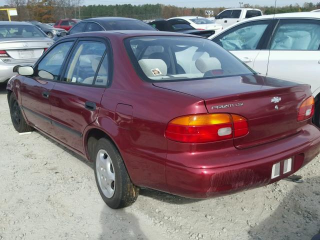 1Y1SK5286XZ429759 - 1999 CHEVROLET GEO PRIZM MAROON photo 3