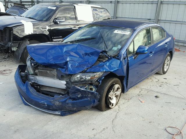 19XFB2F54DE014046 - 2013 HONDA CIVIC LX BLUE photo 2