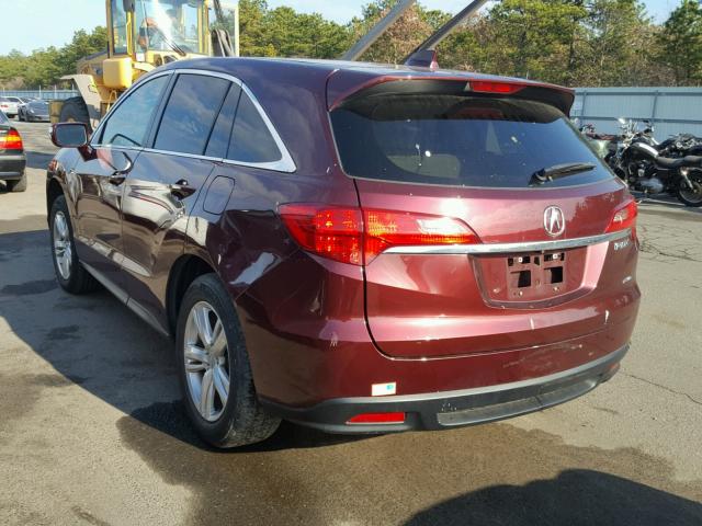 5J8TB4H55EL001733 - 2014 ACURA RDX TECHNO MAROON photo 3