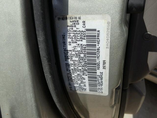 4T1BF28B0YU084863 - 2000 TOYOTA AVALON XL GRAY photo 10