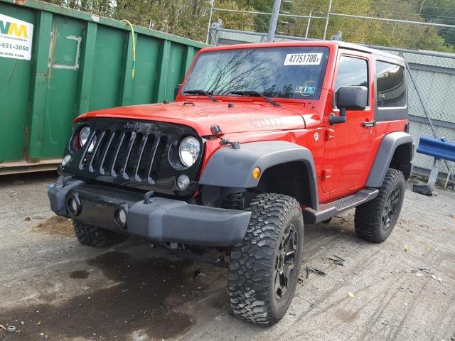 1C4AJWAG4EL322534 - 2014 JEEP WRANGLER S RED photo 2