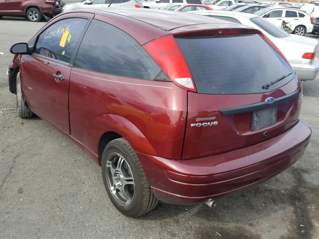 1FAFP31N46W201624 - 2006 FORD FOCUS ZX3 RED photo 3