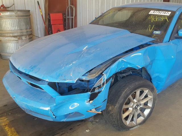 1ZVBP8AN7A5139654 - 2010 FORD MUSTANG BLUE photo 9