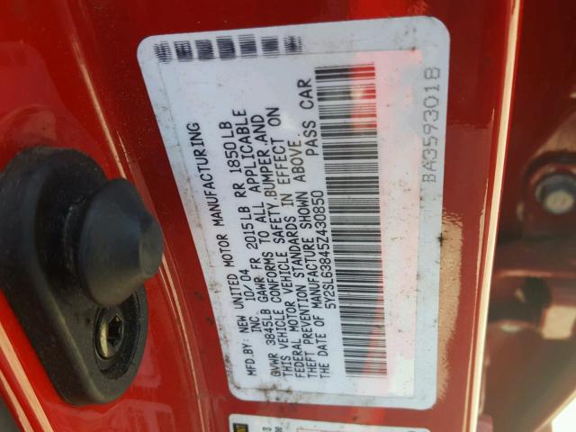 5Y2SL63845Z430850 - 2005 PONTIAC VIBE RED photo 10