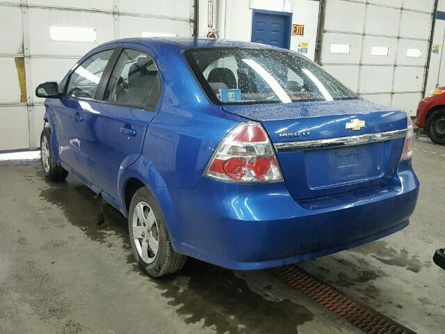 KL1TD56E09B308974 - 2009 CHEVROLET AVEO LS BLUE photo 3