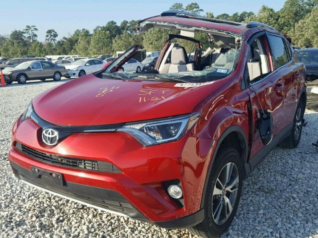 2T3WFREV9GW267502 - 2016 TOYOTA RAV4 XLE RED photo 2