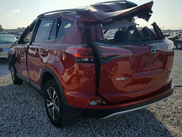 2T3WFREV9GW267502 - 2016 TOYOTA RAV4 XLE RED photo 3