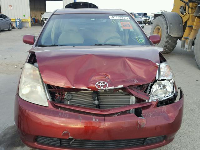 JTDKB22U757038323 - 2005 TOYOTA PRIUS RED photo 7