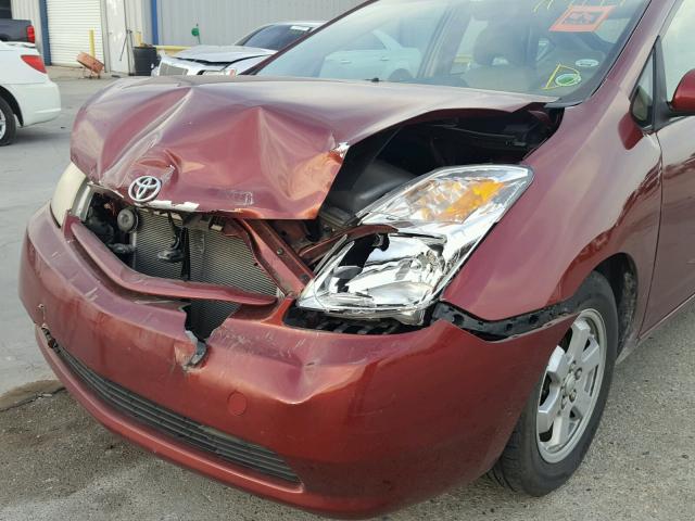 JTDKB22U757038323 - 2005 TOYOTA PRIUS RED photo 9