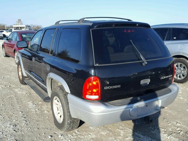 1D4HR58N33F578040 - 2003 DODGE DURANGO SL BLACK photo 3