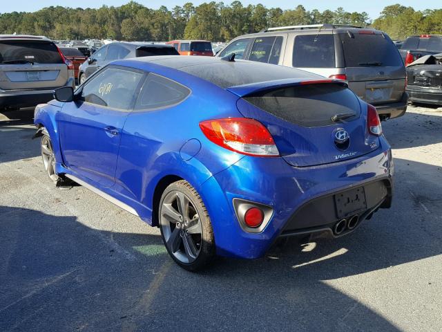 KMHTC6AE6DU111650 - 2013 HYUNDAI VELOSTER T BLUE photo 3