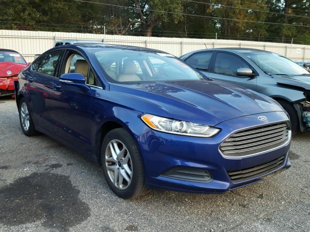 1FA6P0H78E5391342 - 2014 FORD FUSION SE BLUE photo 1